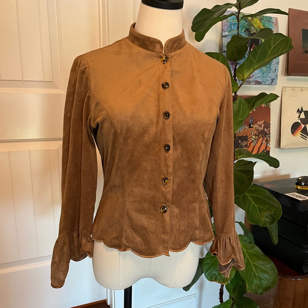Coldwater Creek Faux Suede Blouse